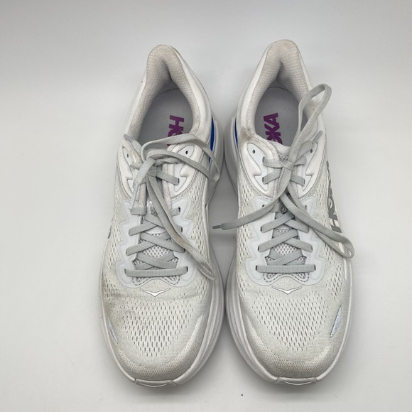 Hoka One One Sneakers Womens 10.5 B Bondi 9 1162012 CYWH White Running Shoes - Picture 2 of 13